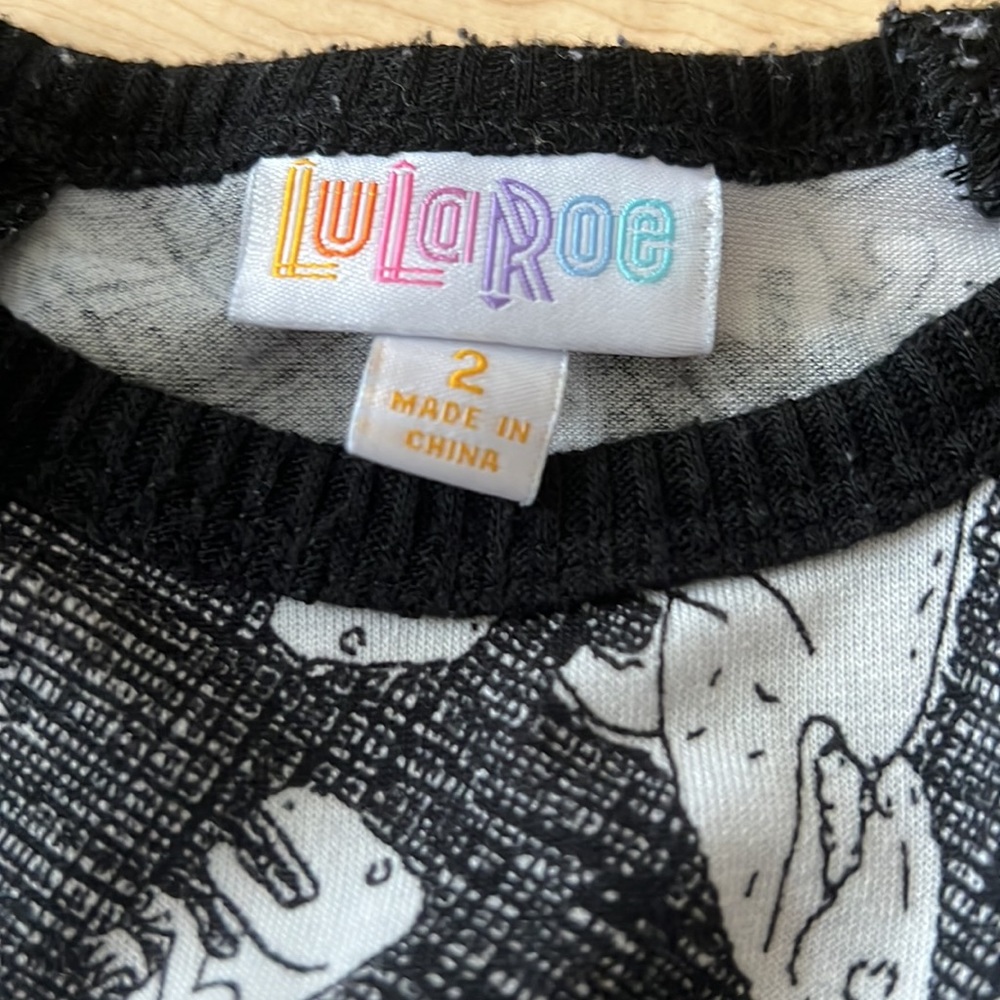 Size 2 Dinosaur Sloan Lularoe Raglan T - Picture 3 of 3